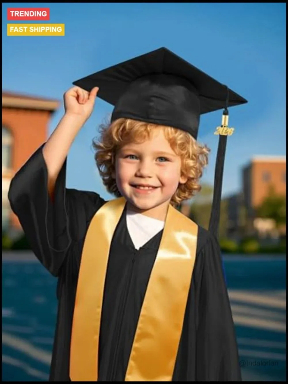 Kindergarten Graduation Cap Gown Set with Stole and Tassel